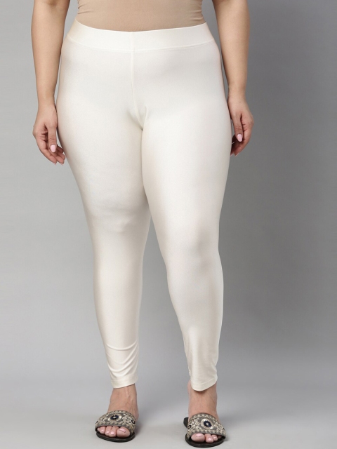 

Go Colors Women Cream-Coloured Solid Ankle-Length Leggings