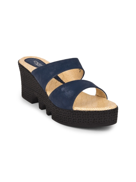 

Liberty Women Navy Blue & Beige Rubber Slip-On