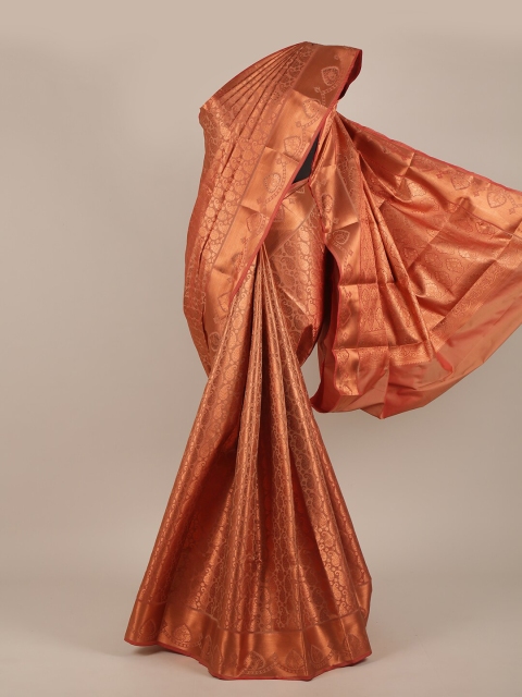 

Pothys Copper-Toned Woven Design Pure Silk Saree