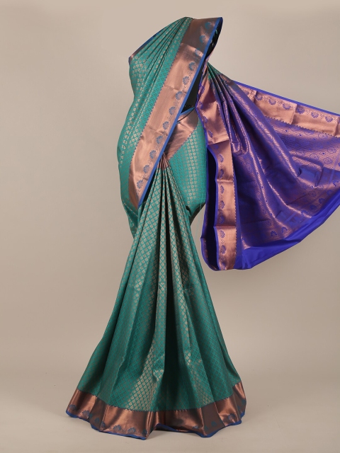 

Pothys Green & Blue Woven Design Pure Silk Saree