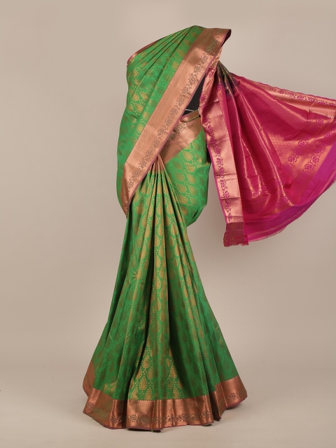 

Pothys Green & Pink Paisley Pure Silk Saree
