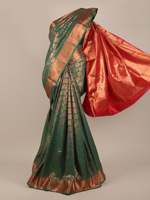 

Pothys Green & Red Woven Design Zari Pure Silk Saree