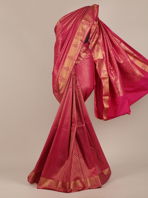 

Pothys Pink & Gold-Toned Woven Design Zari Pure Silk Saree