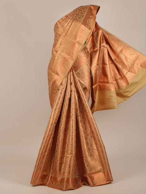 

Pothys Gold-Toned & Beige Ethnic Motifs Pure Silk Saree
