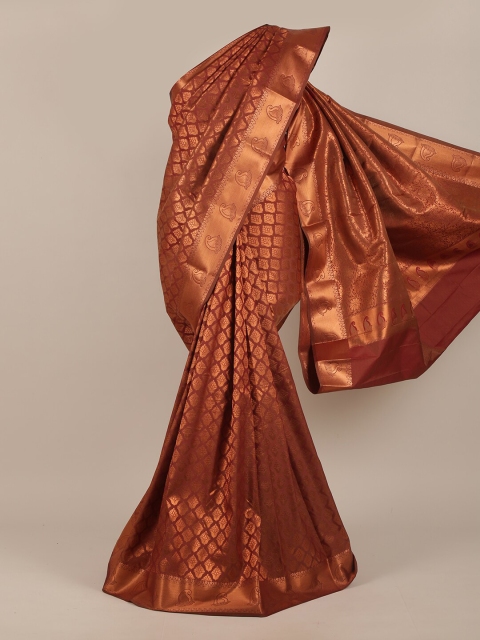 

Pothys Rust & Gold-Toned Woven Design Pure Silk Saree