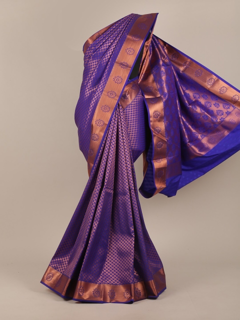 

Pothys Violet & Copper-Toned Ethnic Motifs Pure Silk Saree