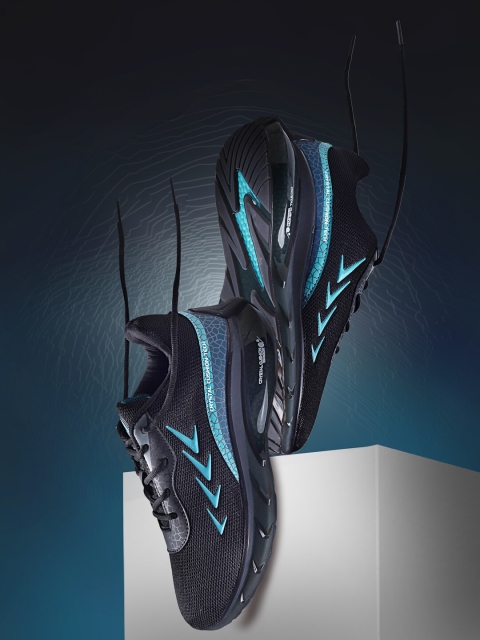 

ASIAN Men Black Mesh Running Non-Marking Shoes