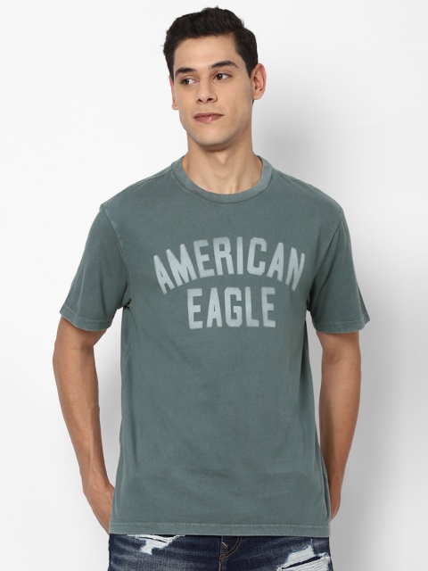 

AMERICAN EAGLE OUTFITTERS Men Green Typography Printed T-shirt