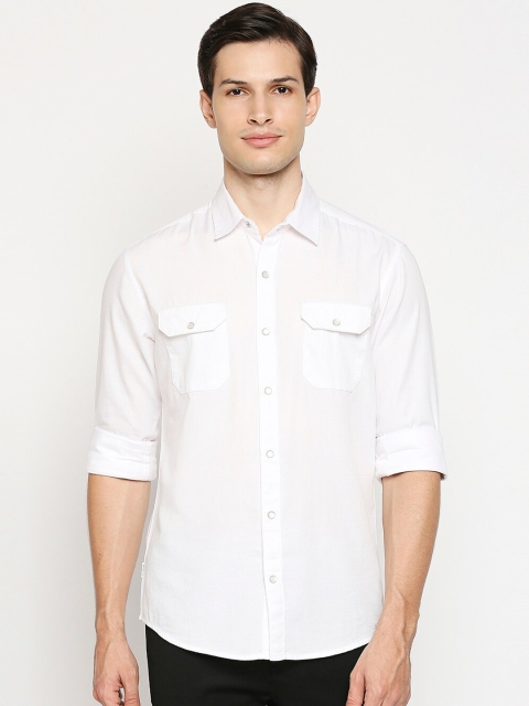 

Mufti Men White Slim Fit Opaque Casual Shirt