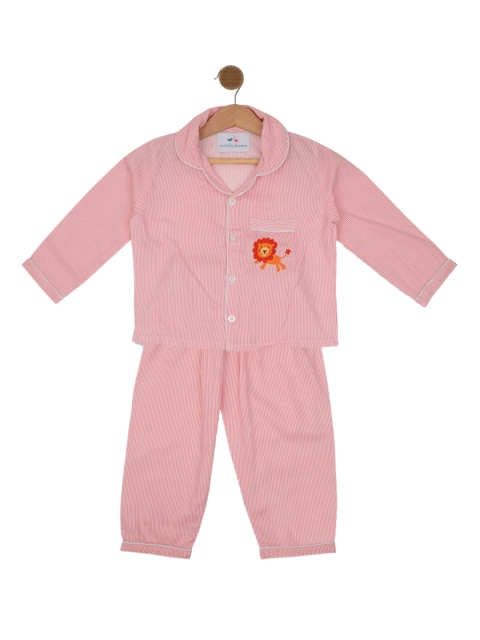 

Knitting Doodles Unisex Kids Red & White Striped Night suit