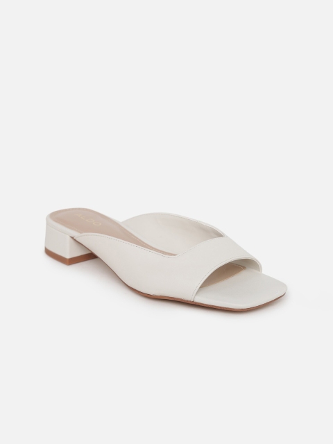 

ALDO Women White Open Toe Flats, Off white