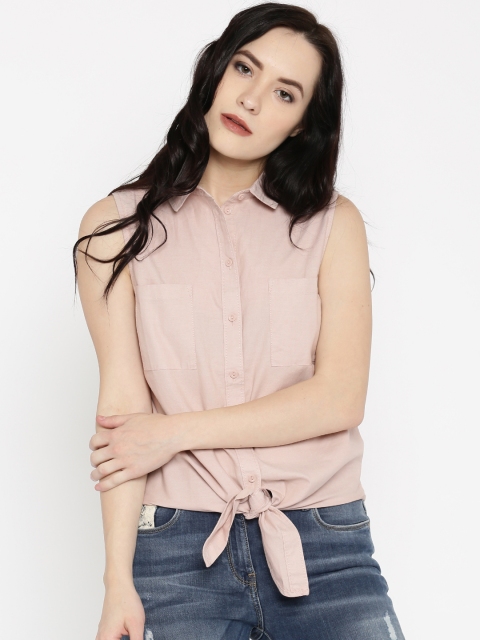

ONLY Women Dusty Pink Regular Fit Solid Shirt