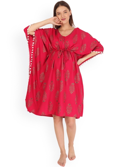 

Momsoon Women Maternity Red & Black Ethnic Motifs Maternity Kaftan Dress