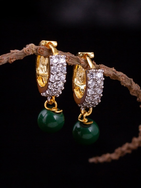 

Alankruthi Gold-Plated Gold-Toned Contemporary Half Hoop Earrings