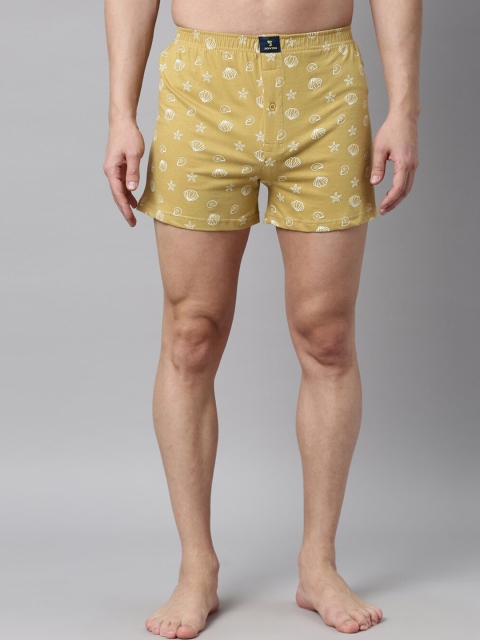 

Joven Men Beige & White Printed Pure Cotton Boxers