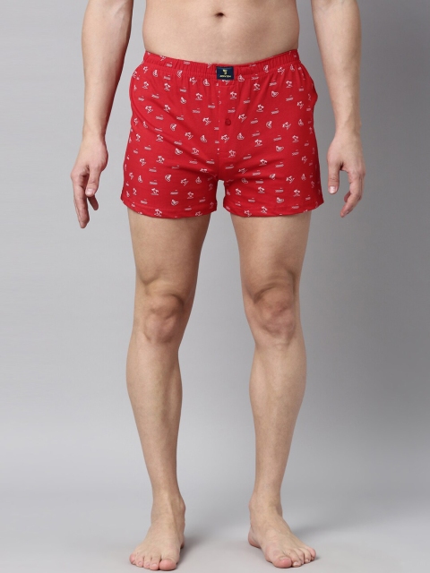 

Joven Men Red & White Printed Pure Cotton Boxer JB1K-BC