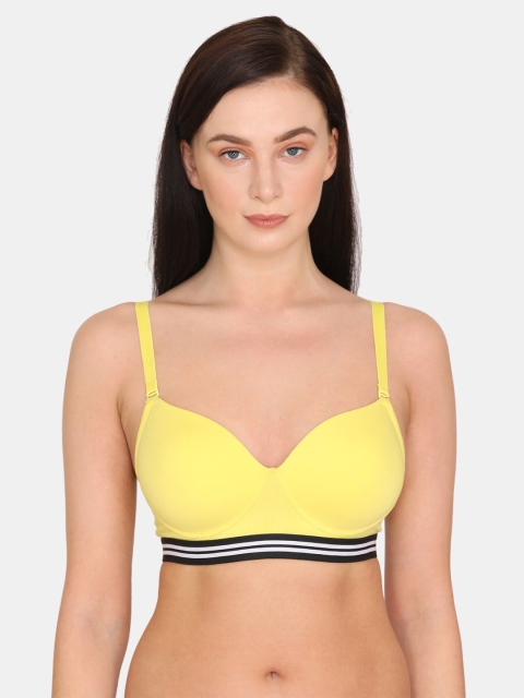 

Zivame Yellow & Black T-shirt Bra-Lightly Padded ZI1175FASHBYELW