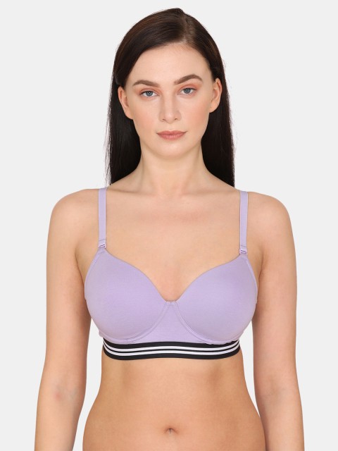 

Zivame Purple & Black Lightly Padded T-shirt Bra