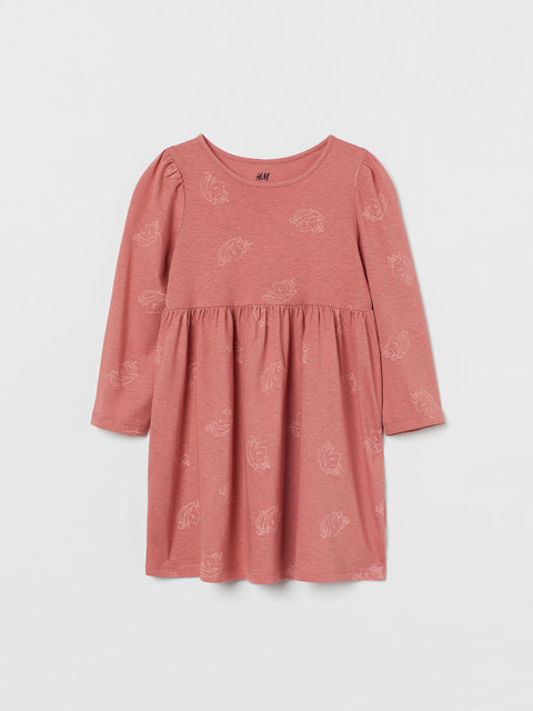 

H&M Girls Pink Patterned Jersey Dress