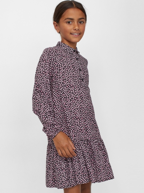 

H&M Girls Black & Multi-Coloured Shirt Dress