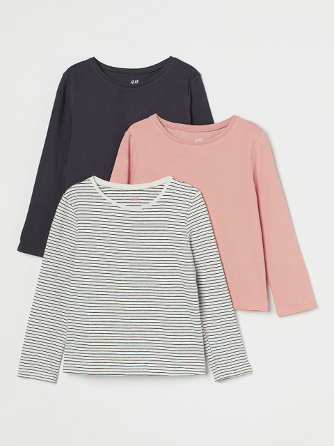

H&M Girls Multi 3-Pack Long-Sleeved Tops
