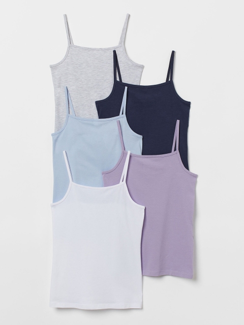 

H&M Girls Multi-Coloured 5-Pack Jersey Strappy Tops