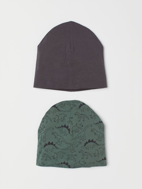 

H&M Boys 2-pack jersey hats, Green