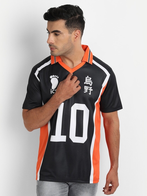 

ComicSense xyz Men Black Typography Printed Polo Collar T-shirt