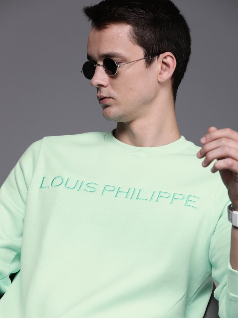 

Louis Philippe Men Green Embroidered Sweatshirt