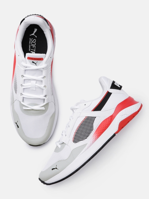 

Puma Unisex White & Black Mesh SoftFoam Anzarun Grid Trainer Running Shoes