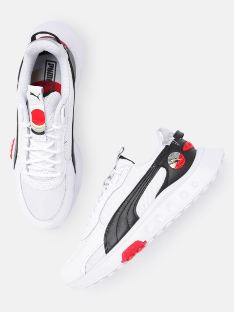 

Puma Unisex White & Black Colourblocked Wild Rider AS Sneakers