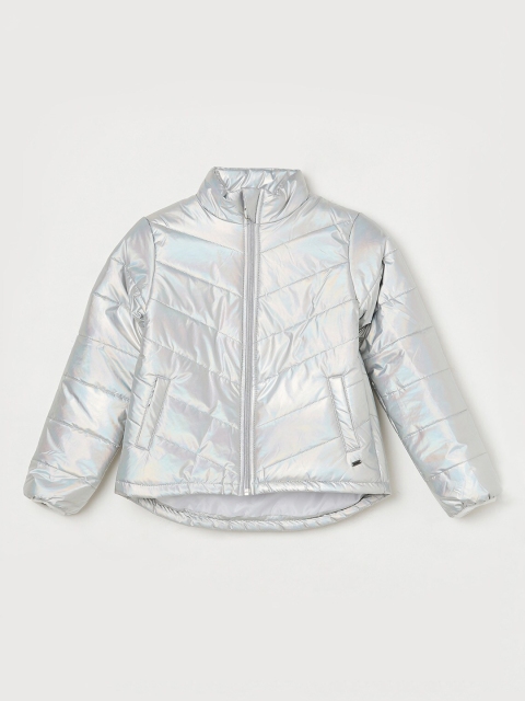 

Denimize by Fame Forever Girls Silver-Toned Padded Jacket