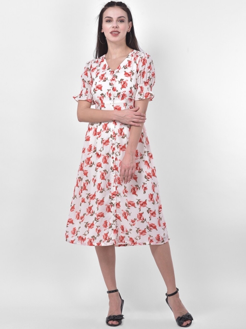 

Latin Quarters White Floral Midi Dress