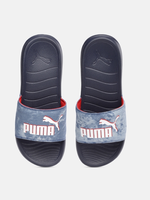 

Puma Unisex Blue Popcat 20 Indigo Printed Sliders