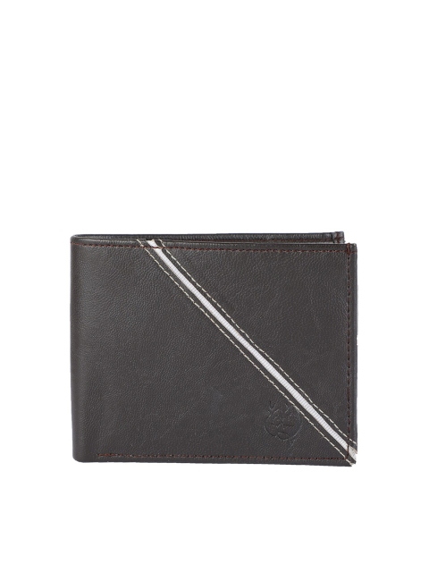 

ZEVORA Men Black & Off White Textured PU Two Fold Wallet