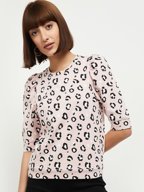 

max Pink Abstract Printed Regular Top