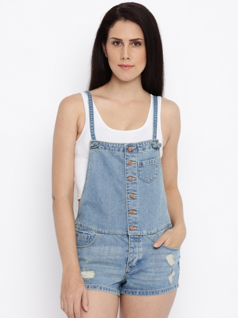 

ONLY Blue Washed Denim Short Dungarees