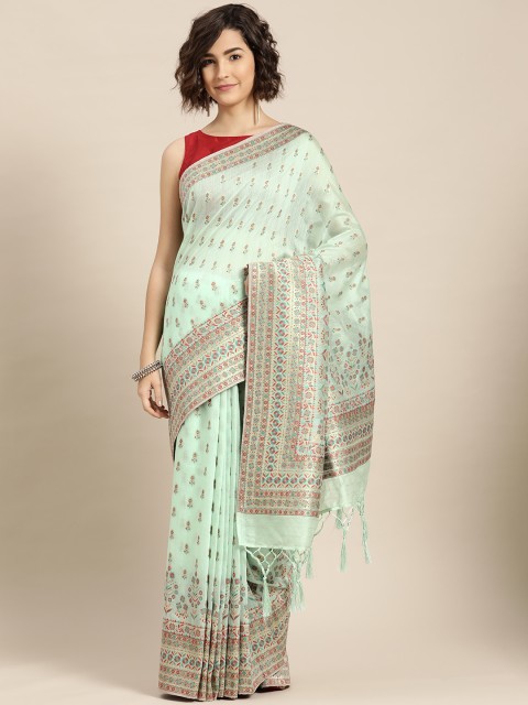 

Mitera Green & Red Ethnic Motifs Saree