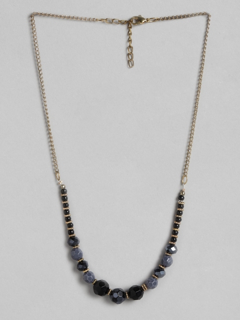 

Carlton London Grey & Black Beaded Handcrafted Necklace
