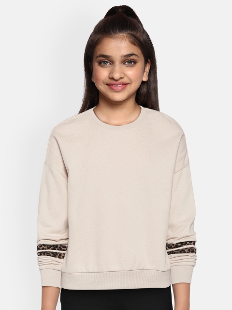 

Marks & Spencer Girls Off White Pure Cotton Solid Sweatshirt