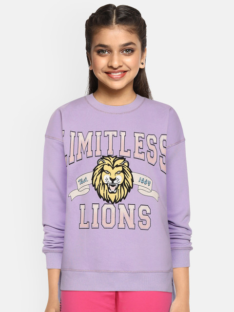 

Marks & Spencer Girls Purple & Yellow Pure Cotton Printed Sweatshirt