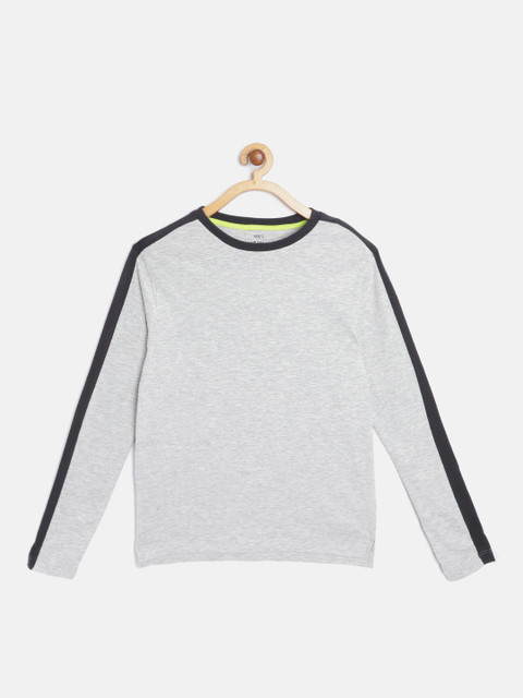 

Marks & Spencer Boys Grey Melange Striped T-shirt