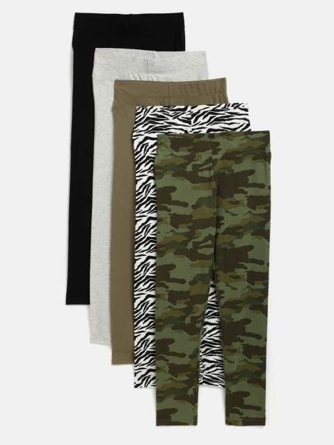 

Marks & Spencer Girls Pack Of 5 Leggings, Black