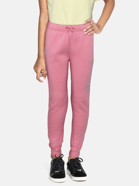

Marks & Spencer Girls Pink Solid Joggers With Side Printed Detail