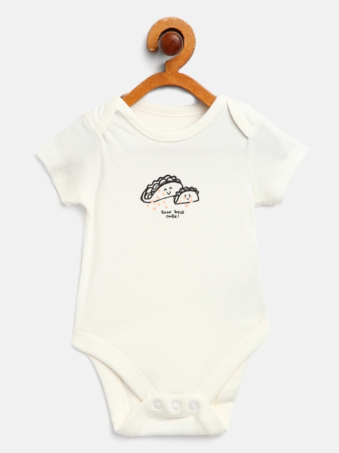 

Marks & Spencer Unisex Kids Cream-Coloured & Black Pure Cotton Printed Bodysuits