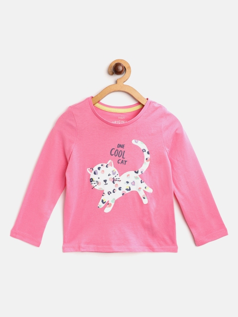 

Marks & Spencer Pink & White Pure Cotton Printed Regular Top