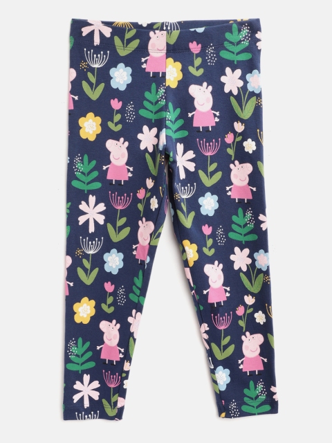 

Marks & Spencer Girls Navy Blue & Pink Peppa Pig Printed Leggings