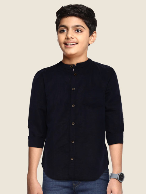 

Marks & Spencer Boys Navy Blue Opaque Casual Shirt