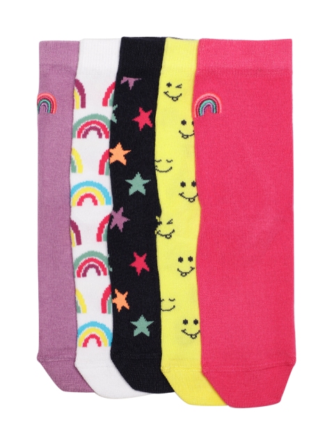 

Marks & Spencer Girls Pack Of 5 Printed Socks, White