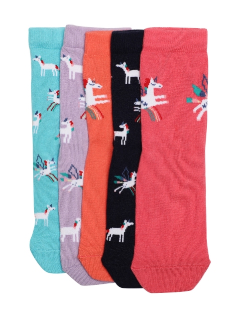 

Marks & Spencer Girls Pack Of 5 Printed Socks, Blue